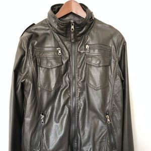 Charles and a Half faux leather moto jacket